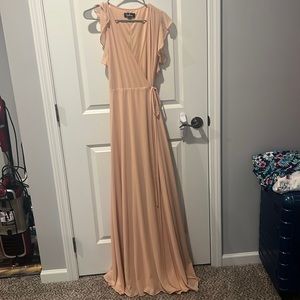 Light Pink/ Dusty Pink Wrap Dress